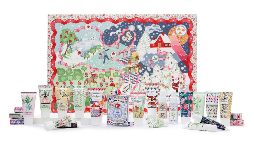 La caja y los productos del Calendario de adviento Cath Kidston 2025