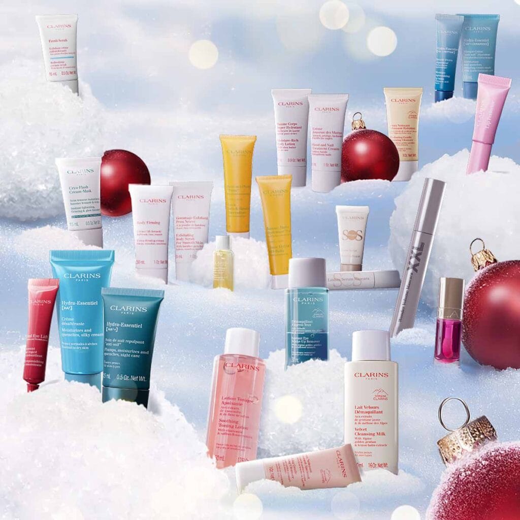 Los productos del Calendario de adviento Clarins 2025 de 24 días