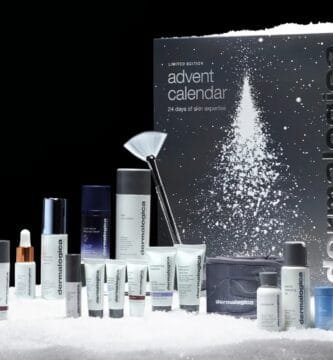La caja y los productos del Calendario de adviento Dermalogica 2026
