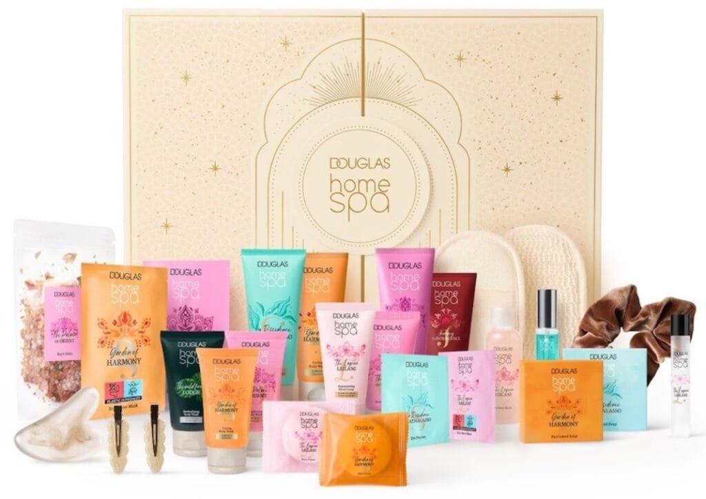 La caja y los productos del Calendario de adviento Douglas Home SPA 2026