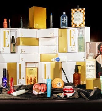 La caja y los productos del Calendario de Adviento ELLE 2024