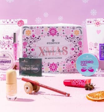 La caja y los productos del Calendario de adviento Essence DIY 2025