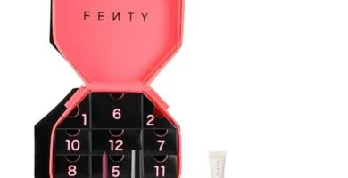 La caja y los 12 productos del Calendario de adviento Fenty Beauty 2025