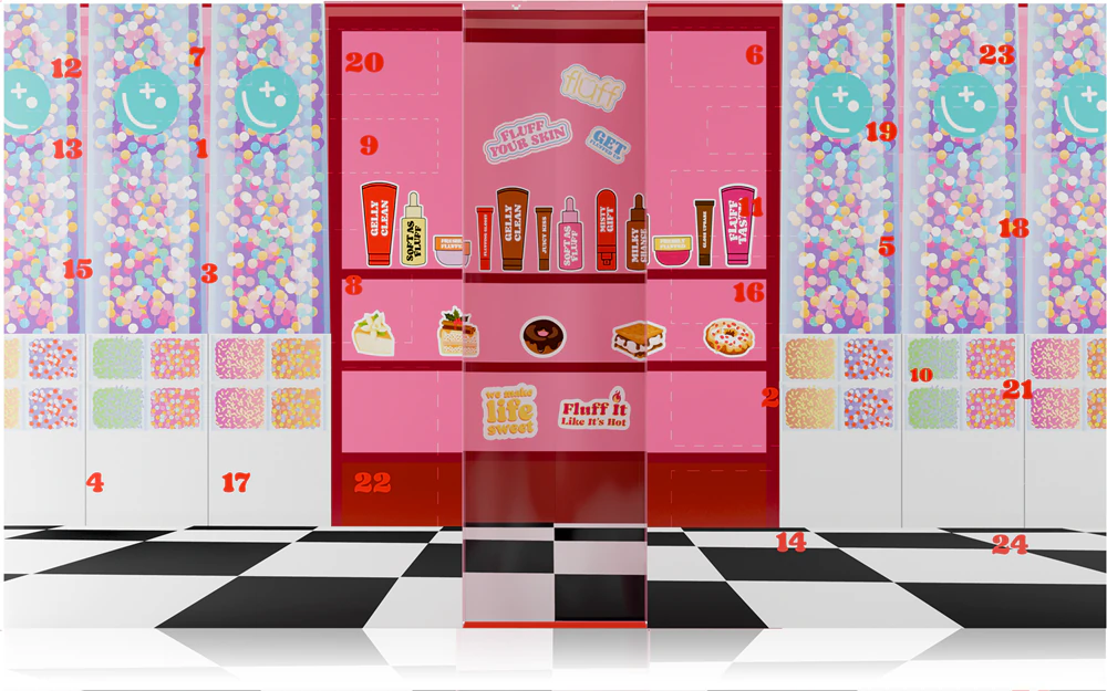 Calendario de adviento Fluff 2025 "Christmas Glow", ya a la venta 1 El interior de la caja del Calendario de adviento Fluff 2025