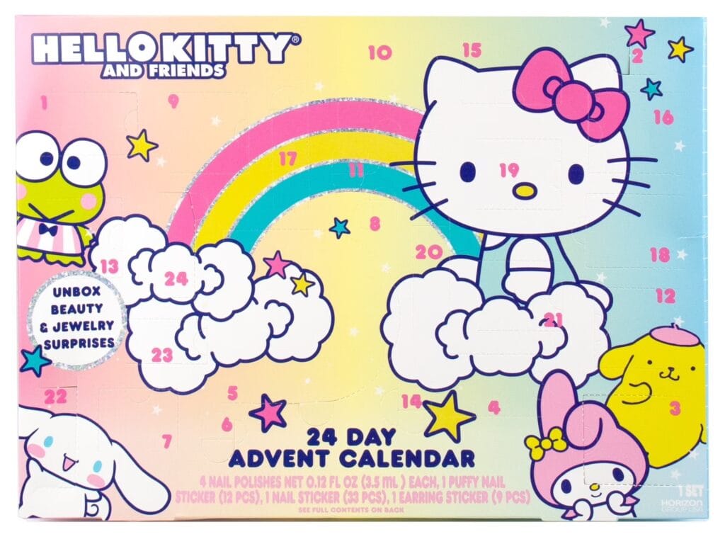La caja de un calendario de adviento de Hello Kitty y Sanrio