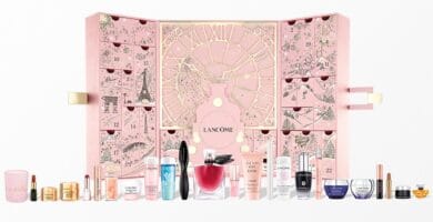 El interior de la caja y los productos del Calendario de adviento Lancôme 2025