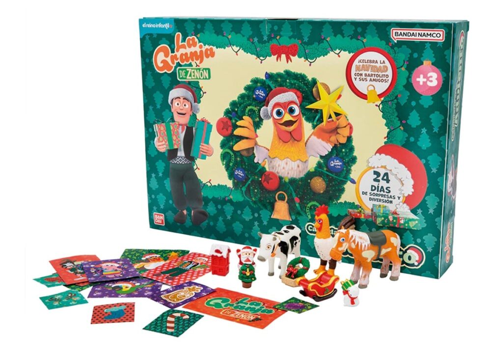 La caja del Calendario de adviento La Granja de Zenón La caja y los juguetes del Calendario de adviento La Granja de Zenón