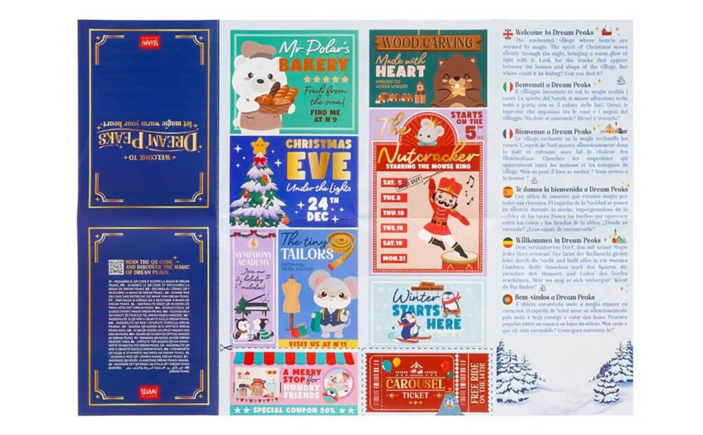 Un niño con el El Calendario de adviento Legami 2026 "Dream Peaks" 
