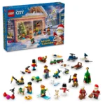 La caja y las figuras del Calendario de Adviento Lego City 2024