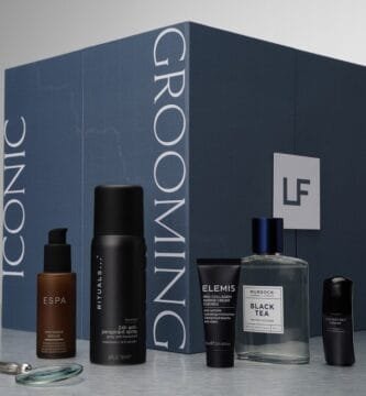 La caja y algunos de los productos del Calendario de adviento Lookfantastic 2026 para hombres