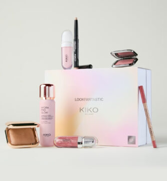 La caja y los productos de la edición especial Lookfantastic x Kiko Milano