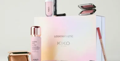 La caja y los productos de la edición especial Lookfantastic x Kiko Milano