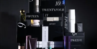 La caja y los productos del Calendario de Adviento Niche Beauty 2024