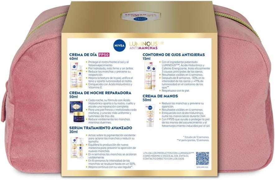 Contenido del neceser del Nivea Pack Luminous 630 Tratamiento Antimanchas