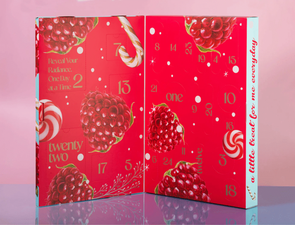 La caja del Imagen promocional del Calendario de adviento Organic Shop 2025 La caja del Imagen promocional del Calendario de adviento Organic Shop 2025