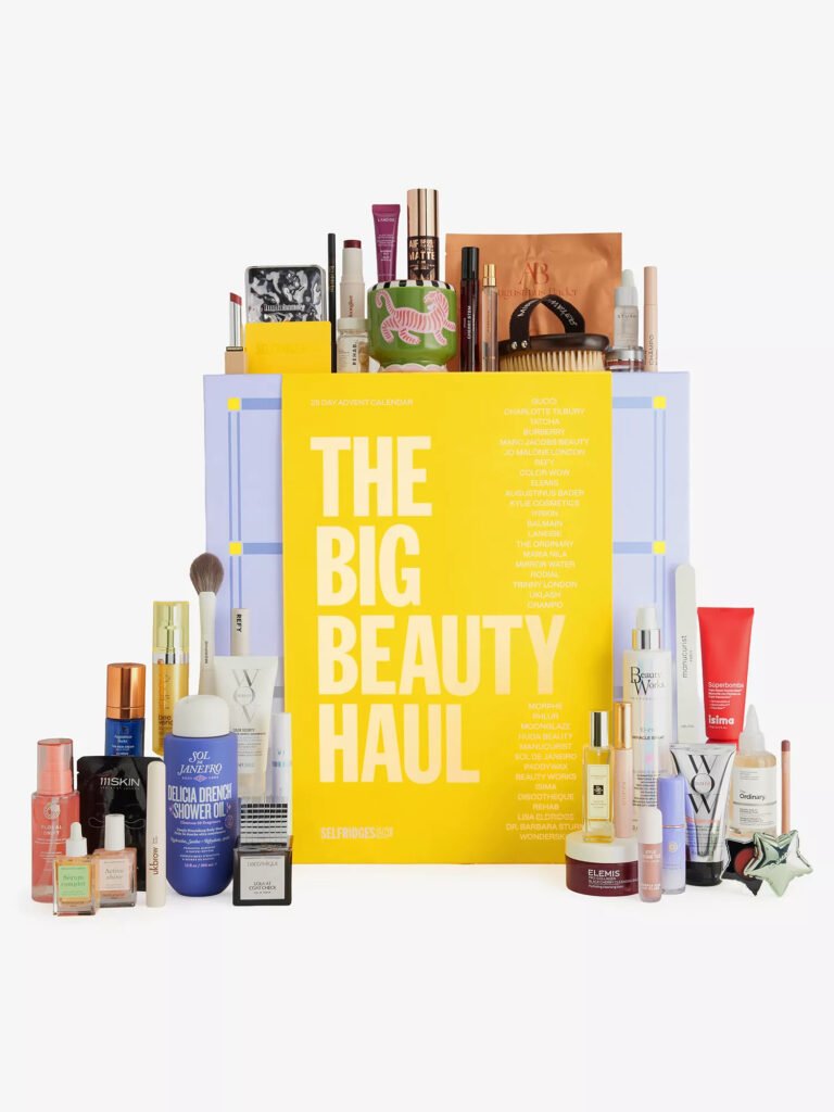 La caja y los productos del Calendario de adviento Selfridges 2026