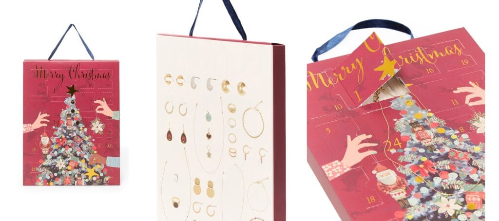 Tres imágenes del Calendario de adviento Sfera 2025 de bisutería