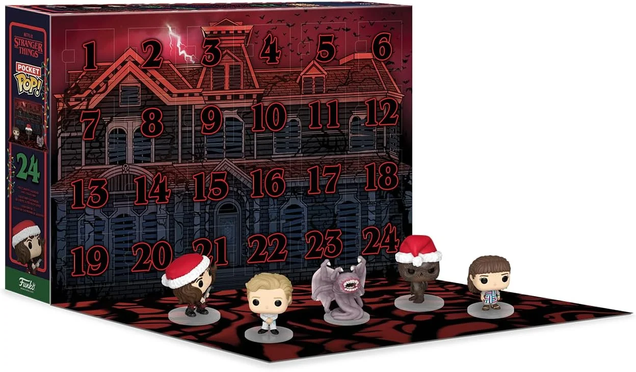 El tapete desplegable con algunas de las figuras del Calendario Stranger Things de Funko 2024