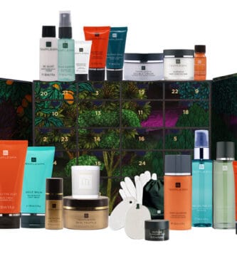 La caja y los productos del Calendario de Adviento Temple SPA 2024