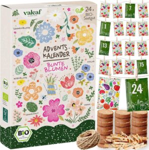 Calendario de Adviento Valeaf de flores de colores