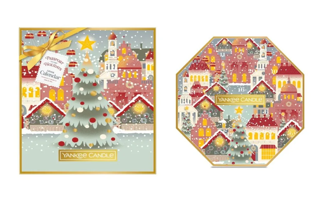 Las cajas del Calendario de Adviento Yankee Candle 2024 en formato libro y corona