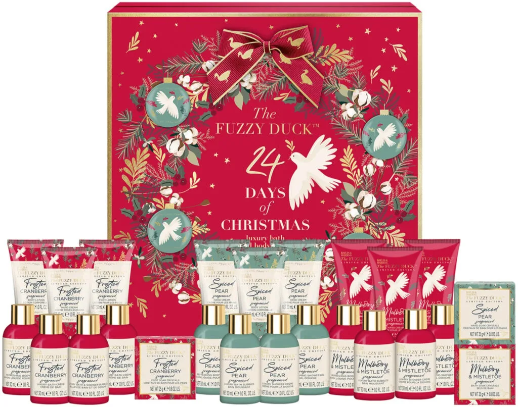 La caja y los productos del Baylis & Harding 24 Days of Beauty The Fuzzy Duck La caja y los productos del Baylis & Harding 24 Days of Beauty The Fuzzy Duck