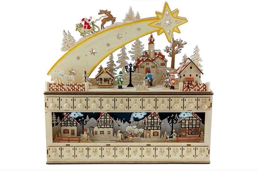 Bestcool Calendario de Adviento de Navidad Calendario de Adviento colgante de 24 días Calendario de cuenta regresiva de Navidad con bolsillos Calendario de Adviento de muñeco de nieve de tela 