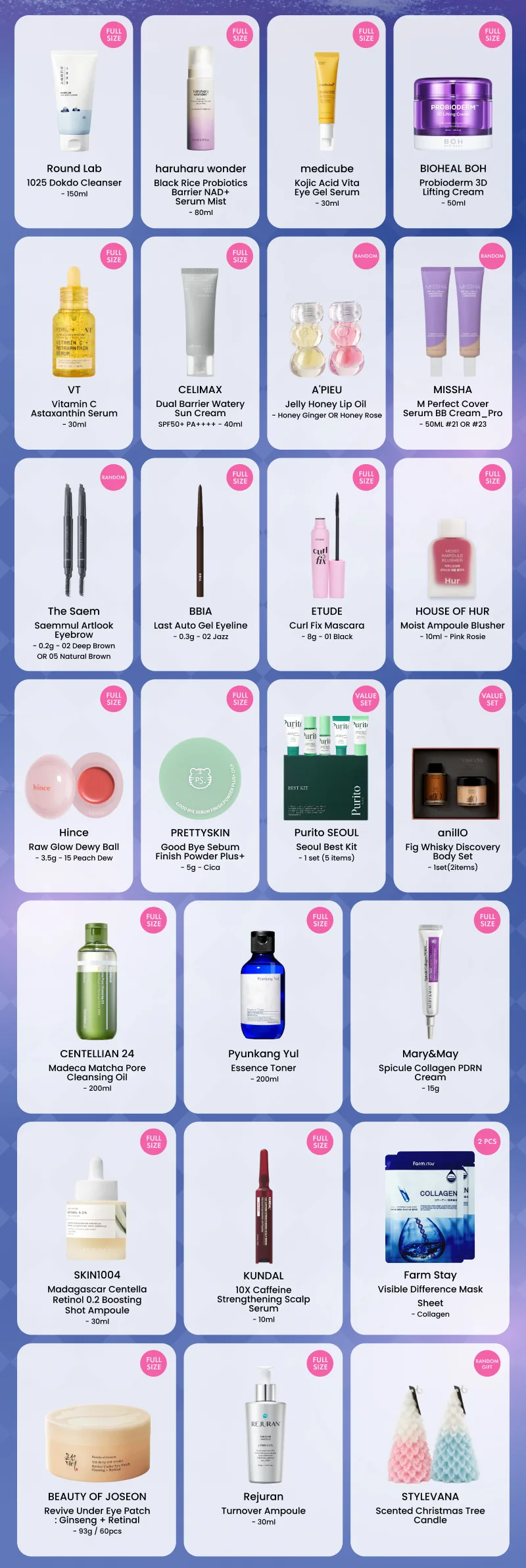 Los productos del Calendario de adviento Stylevana 2026