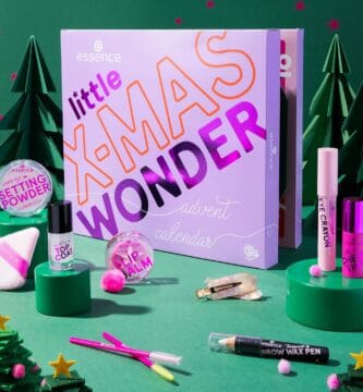 La caja y los productos del calendario de adviento essence 2025 Little XMas