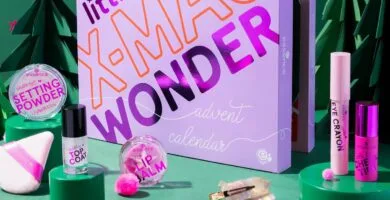 La caja y los productos del calendario de adviento essence 2025 Little XMas