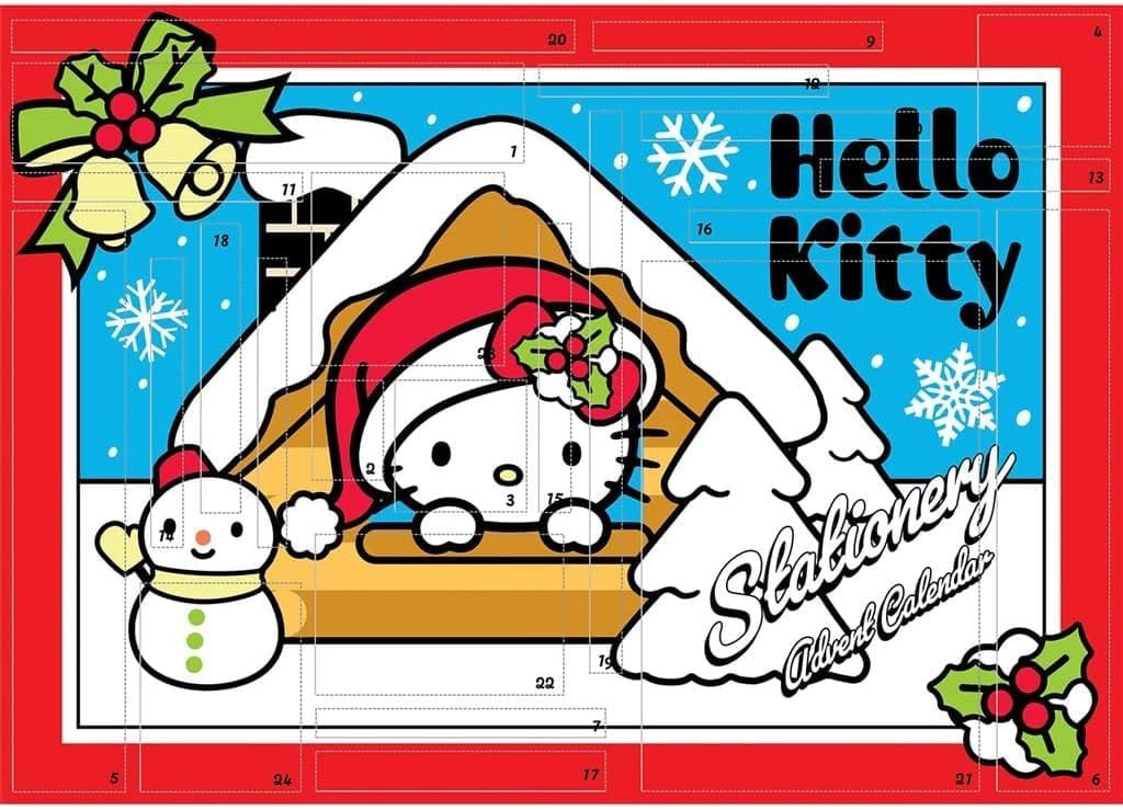 Calendarios de adviento de Hello Kitty y Sanrio 9 Calendario de adviento Hello Kitty 2026 de sorpresas de papelería